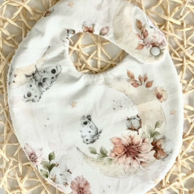 Bavoir fleur&coton&lune