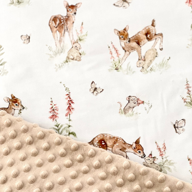 Coussin plat biche et lapin