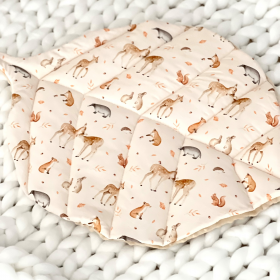 Coussin plat feuille Forest Love minky sable