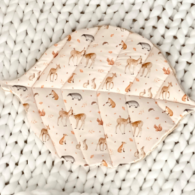 Coussin plat feuille Forest Love minky sable