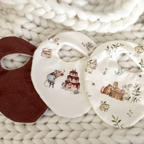 Trio de bavoirs gourmandise vieux rose