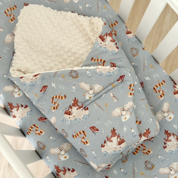 Gigoteuse d'emmaillotage école de magie bleu